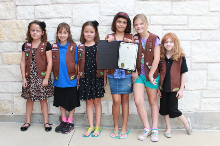 Girl Scouts at Heights city council